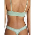 thumbnail image 2 of No Boundaries Women's Thong Panty Cotton Lace, 1-pack, Sizes XS-XXXL, 2 of 5