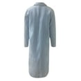 thumbnail image 5 of IROINNID Women's Trench Coat Solid Color Long Sleeve Leisure Casual Loose Woolen Double Breasted ooo, Blue, 5 of 6