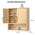 thumbnail image 5 of Ktaxon Fluted Bathroom Cabinet Wall Mount, Medicine Cabinet Storage Organizer with Single Door and Adjustable Shelves, Oak, 5 of 12