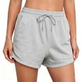 thumbnail image 2 of Wensltd Women Shorts Drawstring Elastic Waist Comfy Running Shorts With Side Pockets Summer Beach Casual Wear, 2 of 6