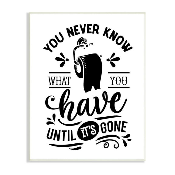 Stupell Industries Silly Bathroom Humor Fancy Typography Toilet Paper Graphic Art Unframed Art Print Wall Art, Design by Lettered and Lined