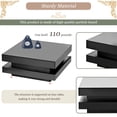 thumbnail image 3 of EUROCO 31.5“ Modern  LED Coffee Table,Black High Glossy  Square Coffee End Table Waterproof UV Surface for Living Room, 3 of 7