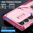 thumbnail image 2 of ELEHOLD for Samsung Galaxy A54 5G Heavy Duty Case Shockproof Anti-Scratch with Built-in Magnetic Rotation Ring Holder Stand Case,Rugged Non-Slip Slide Lens Protector Hard Case Cover, pink, 2 of 8