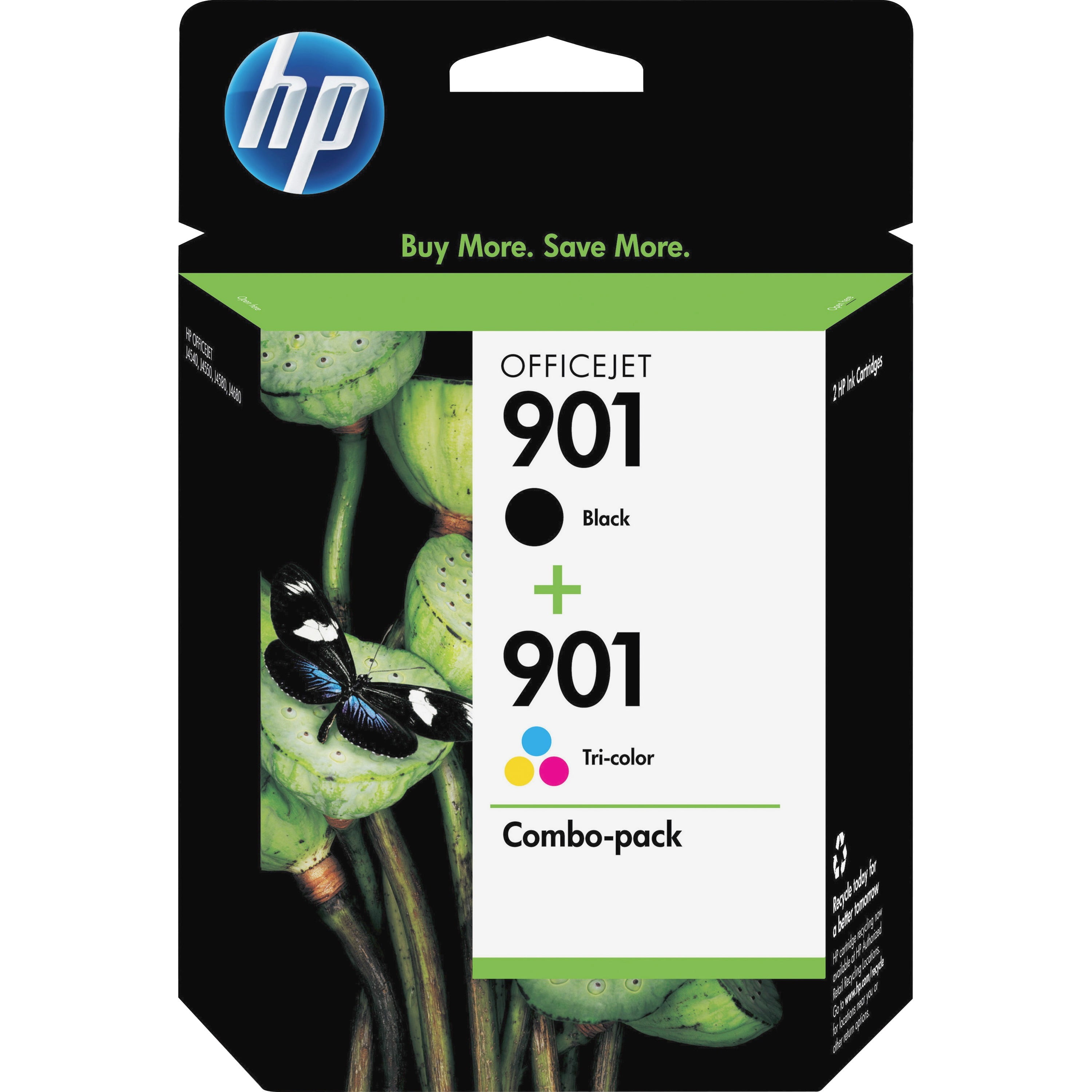 HP 901 Ink Cartridges - Black, Tri-color, 2 Cartridges (CN069FN) Walmart.com