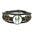 thumbnail image 1 of Bracelet Humain face b face Transfert Cuir Tressé Océan Bracelet, 1 of 4