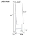 thumbnail image 7 of Standing Jewelry Cabinet, Fashion Simple Jewelry Storage Mirror Cabinet with LED Lights, Full Screen Mirror Makeup Lockable Armoire, Jewelry Organizer, for Living Room or Bedroom, White, 7 of 7