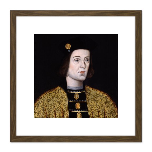Anonymous Portrait King Edward IV England Painting 8X8 Inch Square Wooden Framed Wall Art Print Picture with Mount