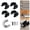 2pcs stainless steel flange, variant on Open Flange Wardrobe Hanger Rod Holders, Stainless Steel Closet Rod Fixing Hardware, Black/Silver