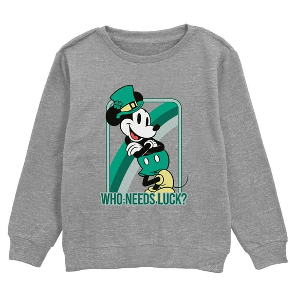 Boy's Mickey & Friends Who Needs Luck? Sweatshirt