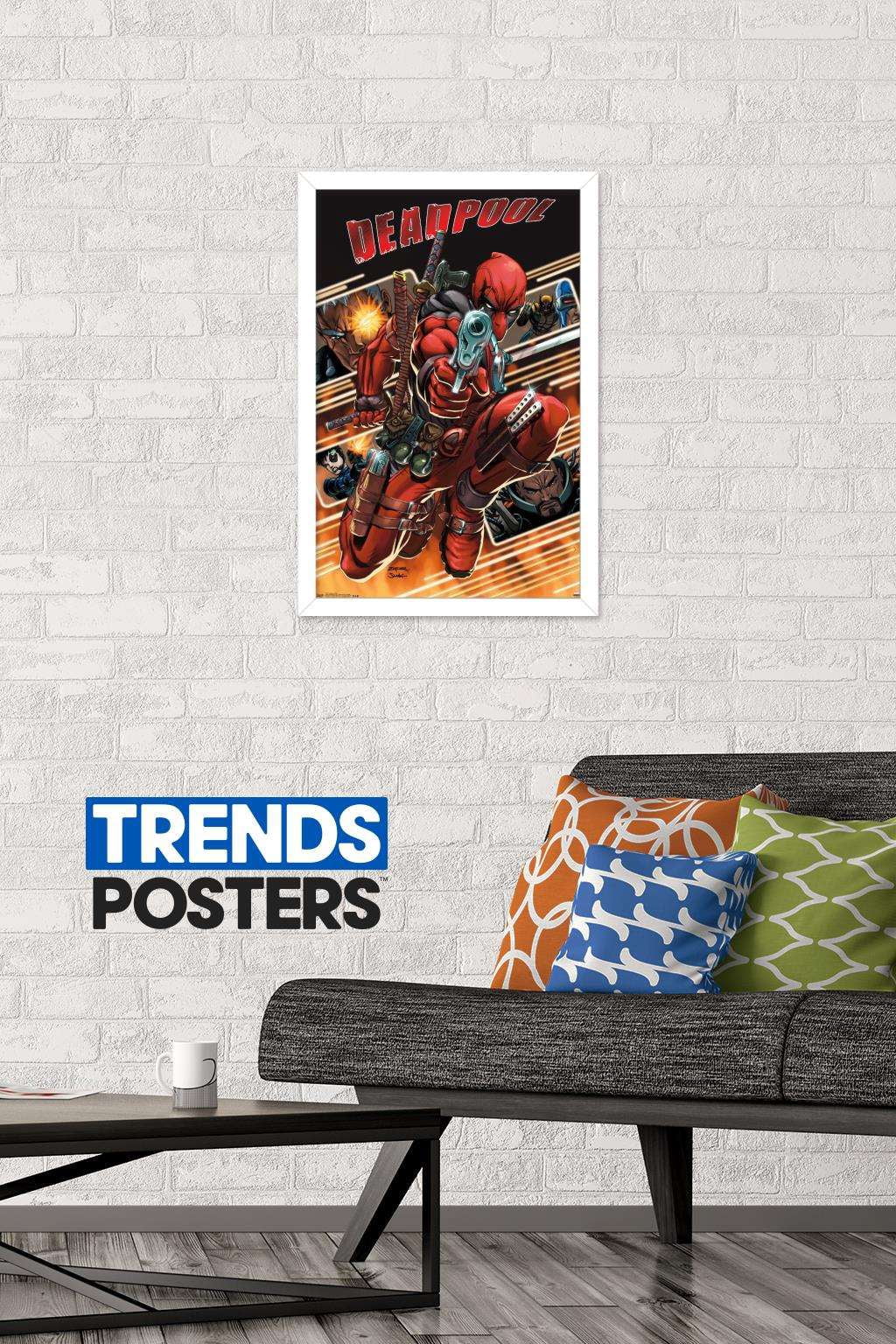 Marvel Comics - Deadpool - Attack Collage Wall Poster, 14.725" x 22.375", Framed