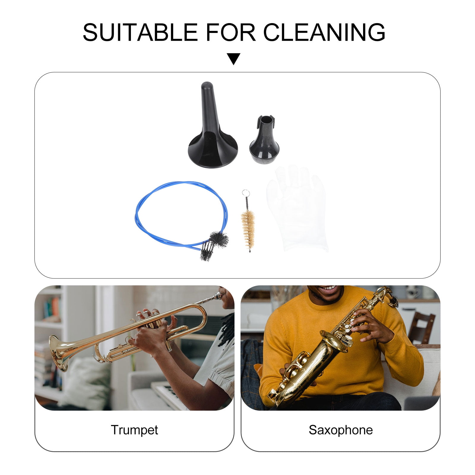 LIFKOME Wind Instrument Cleaning Brush Assorted Color Easy to Use for Saxophone 2Sets