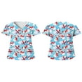 thumbnail image 4 of Hauts Style Infirmière à Imprimé Renne pour Femmes T-shirt de Noël, 4 of 5