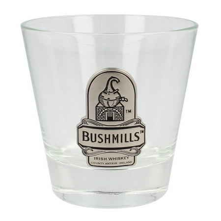 Bushmills Irish Whiskey Glass with Pewter Logo at Front
