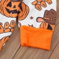thumbnail image 5 of Weebloom Baby Boy Halloween Pumpkin Outfit Cartoon Pumpkin Face Printing Pullover Romper Jumpsuit Clothes 0-3 Months, 5 of 8
