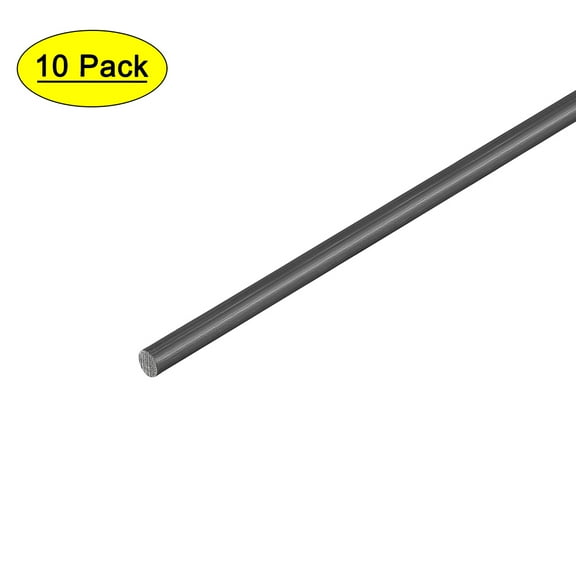 Carbon Fiber Rod 2mm, 500mm/19.6inch Length for RC Airplane Matte Pole, 10PCS