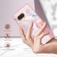 thumbnail image 3 of Compatible avec Google Pixel 7A Étui Souple Motif Marbre Couverture de Protection Améliorée pour Appareil Photo et Écran, 3 of 5