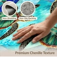 thumbnail image 6 of ODIKA 2'x3' Washable Doormat Non-Slip, Low Pile Nautical Stained Turtle Ocean Mosaic Entryway Teal Beachy Cherry for Kitchen, Laundry Room, 6 of 7
