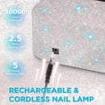 thumbnail image 2 of Cordless UV Nail Lamp, Rechargeable UV Light for Gel Nails, LED Nail Lamp with 4 Timer Modes, Gel Nail UV Light Decorate with Sparkling Nail Rhinestones (Sparkly White), 2 of 5