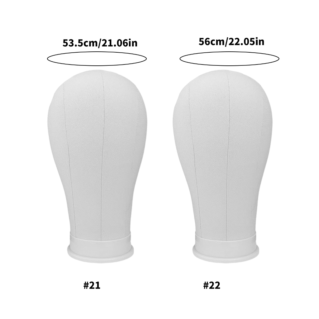 2Pcs Canvas Salon Mannequin Head For Hairdressers 21/22Inch With Mounting Hole Realistic Contouring Styling Stability