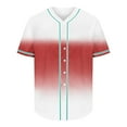 thumbnail image 3 of YFNNUP Mens Gradient Baseball Shirts Big and Tall Casual Button Down Short Sleeve Tees Casual Stand Collar T Shirts for Men, 3 of 5