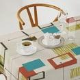 thumbnail image 2 of Boho Geometric Tablecloth, Mid Century Modern Retro Minimalism Colorful Print Pattern Table Cloth for Dining Room Party Outdoor Picnic Rectangle(60x120in), 2 of 6
