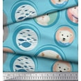 thumbnail image 2 of Soimoi Poly Georgette Fabric Circle,Fish & Cute Animals Patchwork Print Fabric by Yard 52 Inch Wide, 2 of 3
