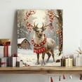 thumbnail image 3 of P&L Art Christmas Reindeer Canvas Wall Art, Festive Holiday Decor with USA Flag & Candy Cane Antlers, Framed Canvas Print, 3 of 8