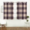 thumbnail image 3 of MKHERT Brown Beige Buffalo Check Lumberjack Plaid Window Curtains Kitchen Curtain Room Bedroom Drapes Curtains 26x39 inch, 2 Piece, 3 of 3