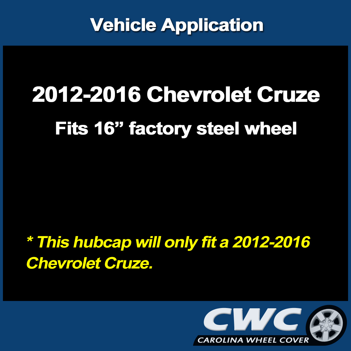 Hubcap Set fits Chevrolet Cruze 2011-2016, 16-inch Factory Wheel Covers, Custom Matte Black Paint (Set of 4) - image 3 of 5