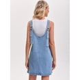 thumbnail image 4 of DARING DIVA Women's Loose Sleeveless Pinafore Mini Denim Dresses 2XL Sky Blue, 4 of 7