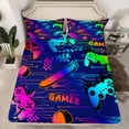 thumbnail image 2 of Homewish Cartoon Gamepad Queen Sheet Kids Sets, Skateboard Sports Flat Sheet, 4 Pieces, 2 of 7