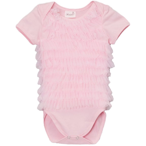 Wenchoice Girl's Pink Ruffle Bodysuit - S(6M-12M)