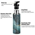 thumbnail image 3 of Yayeee 20oz Double Wall Stainless Steel Water Bottle with Flip Straw, Black Marble, 3 of 7