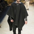thumbnail image 2 of Qarigey Manto frío de otoño e invierno para hombre, abrigos portátiles para mantener el calor, chal con capucha, Poncho, ropa informal para Camisetas, 2 of 5