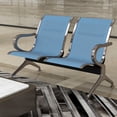 thumbnail image 3 of Kinfant 2-Seat Waiting Room Chair - Office Guest Reception Chairs with Ergonomic Backrests, Airport Waiting Bench with Armrests, Metal Waiting Furniture for Hospital, Bank, Salon, Blue, 3 of 8