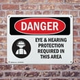 thumbnail image 4 of (2 Pack) Eye And Hearing Protection Required OSHA Danger Sign 10 Inch X 7 Inch Plastic Sign, Weather Resistant, UV Protected for Workplace, Business, and Construction Site, Made in the, 4 of 8