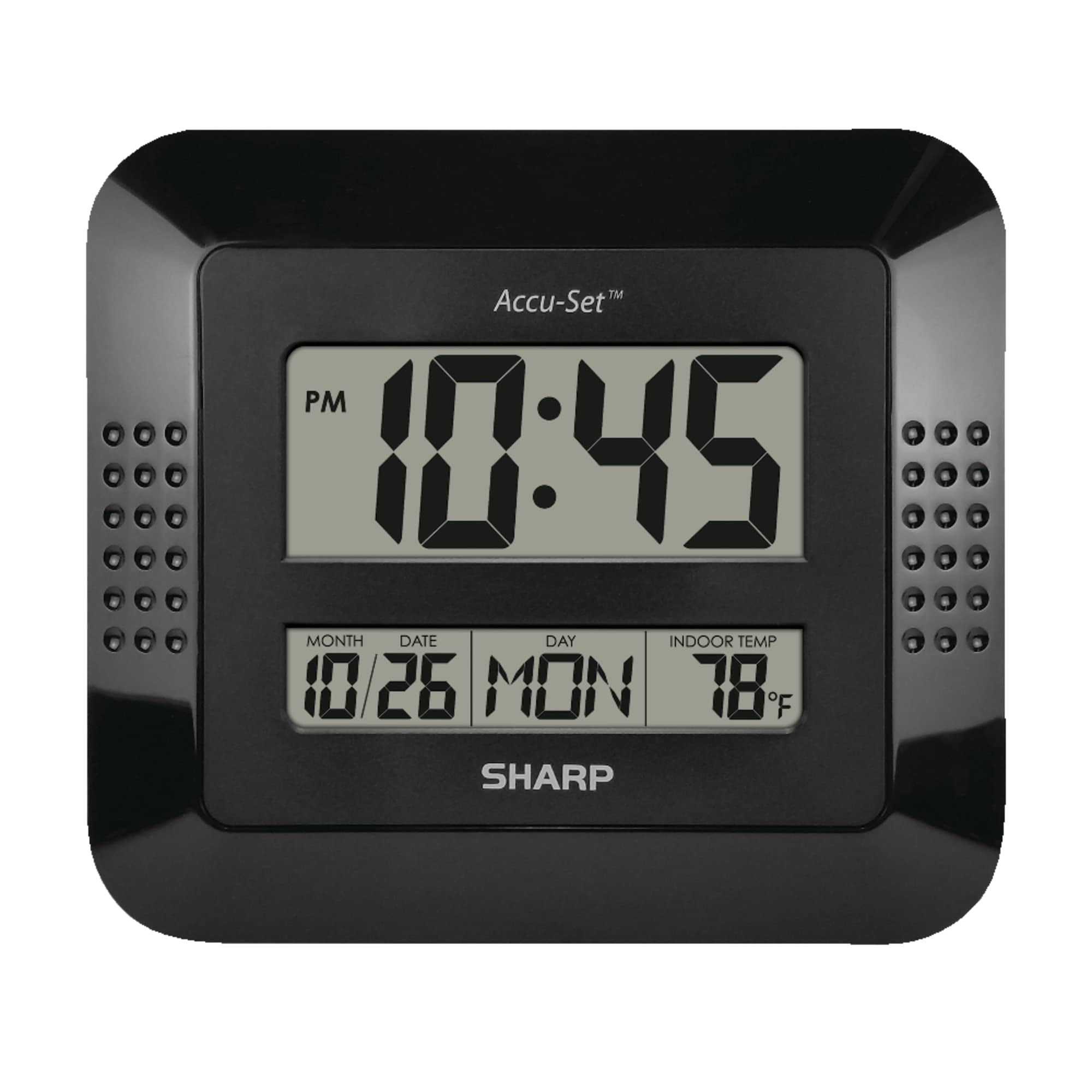 MZ Berger Digital Wall Clock and Calendar, 9in. x 8in, Black"