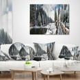 thumbnail image 4 of Designart Winter Morning Panorama - Landscape Photography Throw Pillow - 12x20, 4 of 5