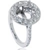 Pompeii VS 1ct Pave Halo Oval Engagement Ring Setting 14K White Gold (G/H,VS1-VS2)