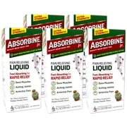5 Pack - ABSORBINE JR. Extra Strength Pain Relieving Liquid, for Muscle, Joints, Arthritis Pain, with No-Mess Applicator, 4 Oz