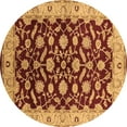 thumbnail image 1 of Ahgly Company Indoor Round Oriental Brown Traditional Area Rugs, 6' Round, 1 of 4