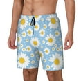 thumbnail image 2 of Uemuo Daisies Flowers Pattern Mens Swim Trunks Quick Dry Board Shorts with Mesh Lining, Stretch Beach Shorts Quick Dry No-Chafing Board Shorts-3X-Large, 2 of 9