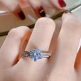 thumbnail image 2 of Anillo de boda sin fondo con diamantes de imitación de moissanita de 8 mm y 2 quilates para mujer, anillo de corona cerrada para novia, 2 of 5