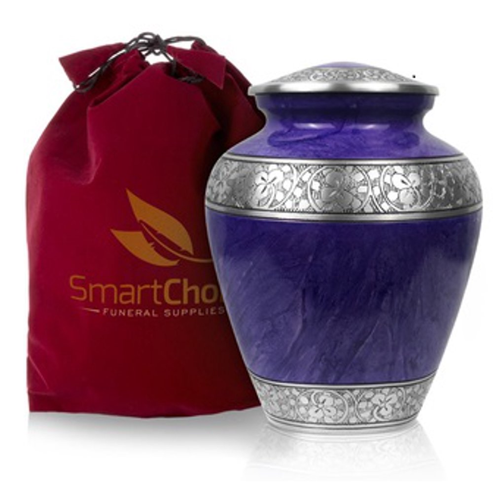 SmartChoice Cremation Urn for Human Ashes Adult Memorial Funeral Vase with Secure Lid Royal