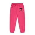 thumbnail image 4 of gcong Girls Two Piece Outfits Bow Graphic Print Hoodie Sweatpants Set Oversized Sweatshirt and Sweatpants Cute Tracksuit Kids Clothes 2-13 Years Hot Pink, 4 of 7