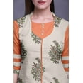thumbnail image 5 of Bimba Long Straight Kurti For Women Printed Indian Rayon Slub 3/4 Sleeve Tunic, 5 of 6
