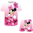 thumbnail image 1 of Conjuntos de ropa de Mickey Mouse para niñas, camisetas de la serie Disney + Pantalones cortos, ropa de verano, disfraces informales de dibujos animados, trajes de 1 a 14 años, 6T Gao Jinjia LED, 1 of 2