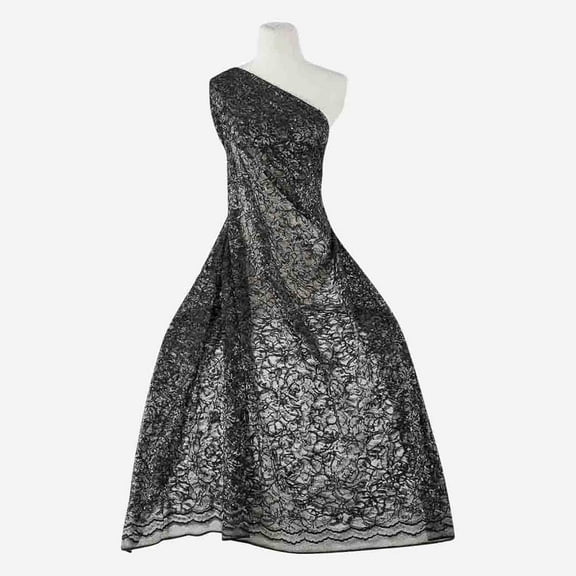 Zelouf Versatile Floral Lace , Sewing, DIY, Crafts Fabric by the Yard, Black, 3 Yard