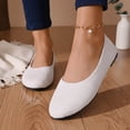 thumbnail image 4 of Gpaecead Women's Flat Shoes Round Toe Flocked Fabric Soft Sole Slip On Comfort Shoes For Casual Work Home White, 4 of 6