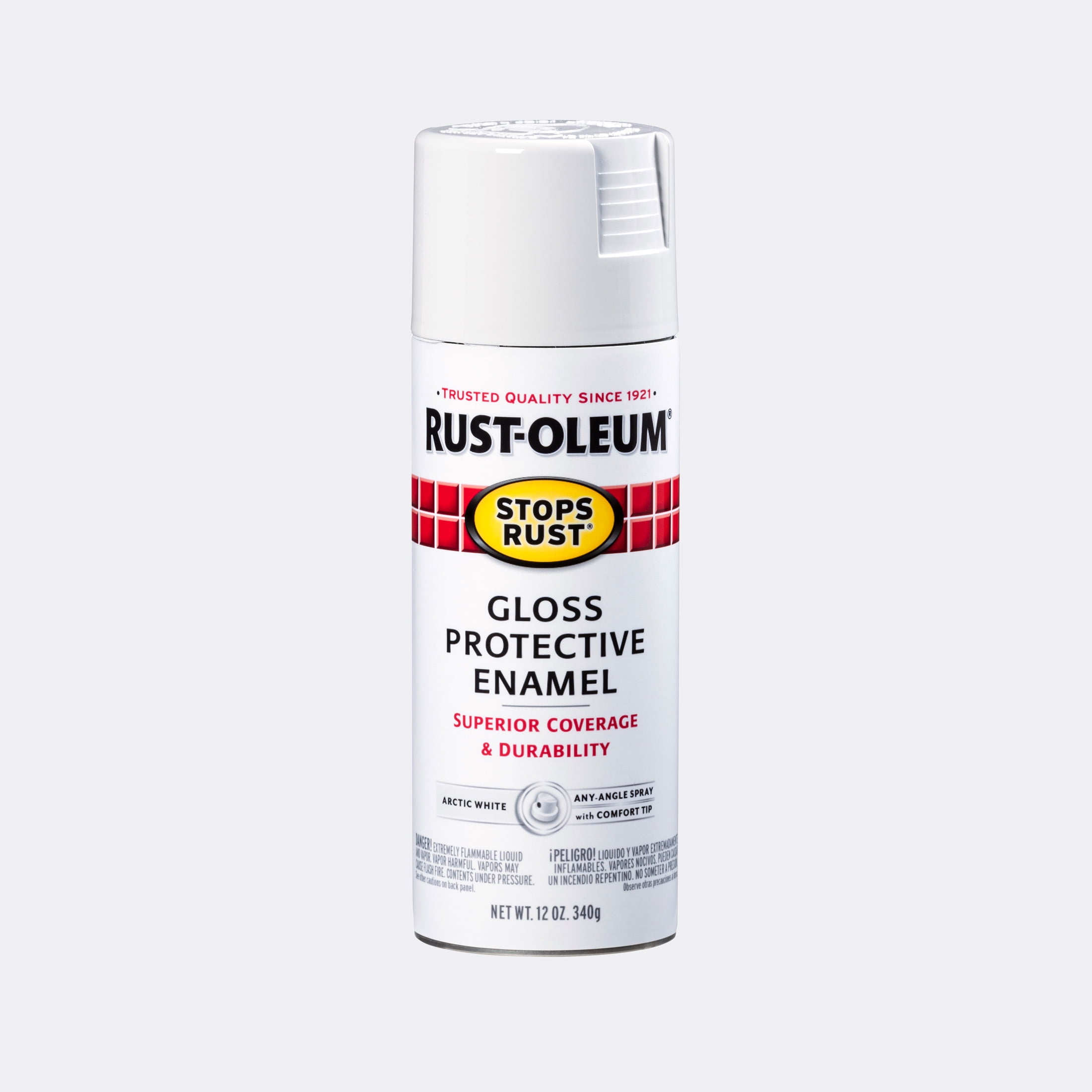 (2 pack) Arctic White, Rust-Oleum Stops Rust Protective Enamel Gloss Spray Paint-371669, 12 oz